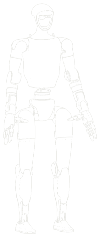 Line drawing of a humanoid robot